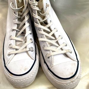 White  Leather Platform Chuck Taylor All Star